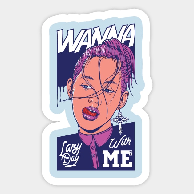 Wanna lazy day with me Sticker by Magda